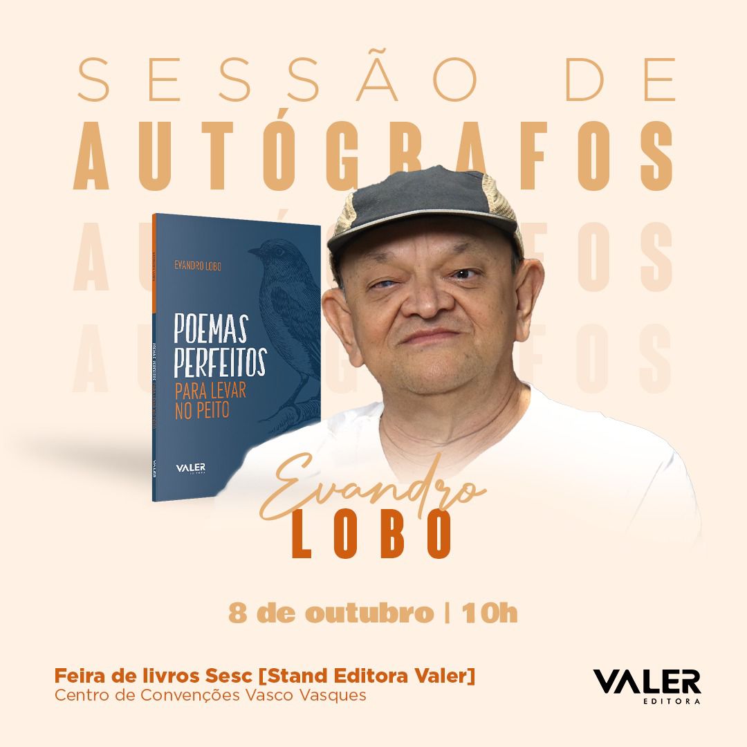 Você está visualizando atualmente Valer realiza sessões de autógrafos na 38.ª Feira de Livros do SESC-AM